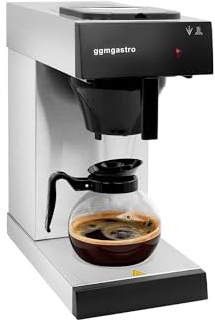 GGM Gastro Filterkaffeemaschine 1,8 L mit 2 Warmhalteplatten | Robuste Edelstahlkonstruktion, ideal für den Dauereinsatz, zeitsparende Reinigung, sofort betriebsbereit