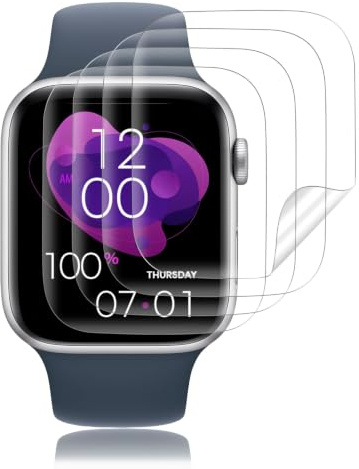 4 Stück für Panzerglas für Apple Watch se/6/5/4 40mm Schutzfolie, Anti-Fingerprint, Selbstheilende TPU Kratzfeste Schutzglas, HD Blasenfreie Displayschutzfolie, 0,01s Hohe Touch-Empfindlichkeit Folie