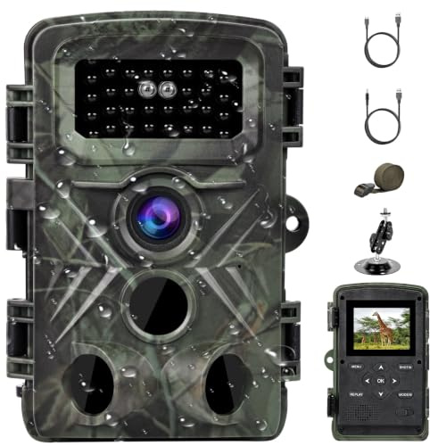 YOVOCA Wildkamera mit Nachtsicht Bewegungsmelder, 2,7K Wildtierkamera 48MP | Tierkamera 120° Erfassungswinkel mit 2,0 Bildschirm, 0,2s Auslösezeit, IP66 Wasserdicht Outdoor Jagd Wildtier Vogelhaus