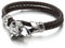 COOLSTEELANDBEYOND Wolfskopf – Armband aus Leder, verschlungenes Herren – Armband für Herren aus Edelstahl, 20 centimètres, Leder, Nicht anwendbar