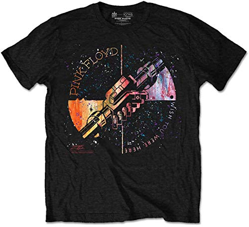 Rockoff Trade Men's Pink Floyd Machine Greeting Orange T-Shirt, Black, X-Large