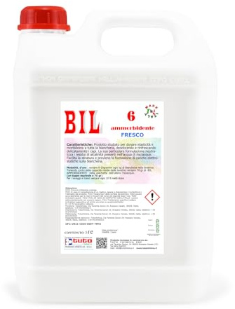 BIL 6 - Ammorbidente per Lavatrice Profumato, Intensa Freschezza e Morbidezza, Professionale 5L