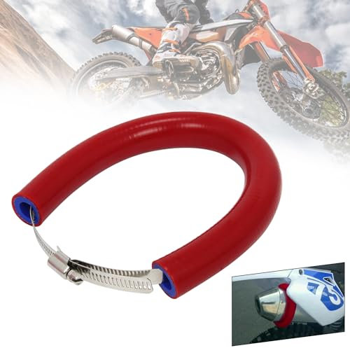 JFG RACING 52 cm/20,47 Motorrad Auspuff Schutzring,Universeller Verstellbarer Auspuff Schutz Hitzeschutz Auspuff Motorrad für Pit Dirt Bike Motocross Supermoto Enduro Scooter-Rot