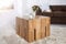 Licht-Erlebnisse Beistelltisch eckig quadratisch aus Holz Eiche massiv 30x45x30cm Unikat Holzblock Couchtisch Hocker Ablage für Wohnzimmer Büro Schlafzimmer