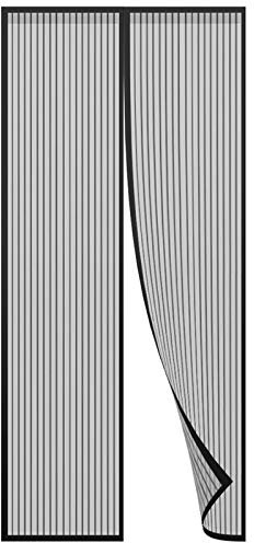 AMZERO Zanzariera Porta Finestra Magnetica, 180x240cm Tenda Anti Zanzare Magnetico Velcro Chiudi Automaticamente per Porte d'IngressoPorte Cortili, Nero A
