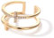 HMOOY Einfache Mode Doppelschicht Kreuz Offener Ring Religiöser Glaube Moderne Kristallkreuz-Fingerringe für Paar Frauen Mädchen (Gold)