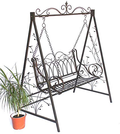 DanDiBo Hollywoodschaukel Metall 2 Sitzer Antik Vintage 18688 Schmiedeeisen Gartenschaukel Garten