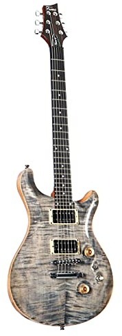 Fame Forum IV Modern E-Gitarre mit Khaya-Mahagoni-Korpus und Riegelahorn-Decke, Piezo Tonabnehmersystem, Stonewashed Blue Highgloss