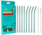 KUNSTIFY 8x Glasstrohalme inkl. Reinigungsbürsten - Stabile Trinkhalme aus Glas (Farbe: Lake Green)