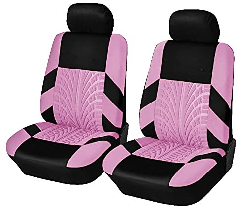 Linarun Sitzbezüge Auto Set Autositzbezüge Schonbezüge Vordersitze und Rücksitze (Rosa, Vordersitze Set)