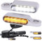 JMTBNO Motorrad Blinker LED Chrom Lichter Lauflicht Tagfahrlicht Motorrad Lenker Miniblinker Lampe Bernstein Weiß 12V Kompatibel mit Harley Dyna Sportster 883 XL1200 Road King Softail