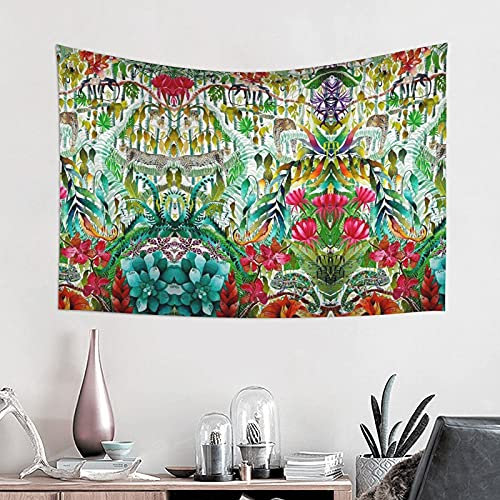 MSINCUDJ Tapisserie Deep In The Jungle Wall Decor Tapisserie Wandbehang Langlebige Wand Tagesdecke für Wohnzimmer Schlafzimmer 152X102CM