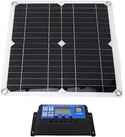 Kit Controller Pannello Solare 15W Dual USB DC Output Regolatore Pannello Solare 100A Caricabatterie a Celle Solari(blu)