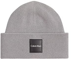 Calvin Klein Fine Cotton Rib Beanie Grey Fog