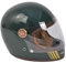 BY CITY Retro Motorradhelm Integralhelm Fiberglas, DARK GREEN, L