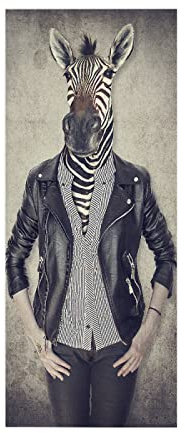 Türtapete selbstklebend graues leder zebra TürPoster 3D Bewirken Fototapete Türfolie Poster Tapete Abnehmbar Wandtapete für Wohnzimmer Küche Schlafzimmer MT-564 77cm X 200cm