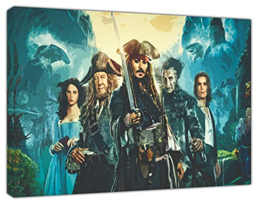 Fluch der Karibik Foto/Kunstdruck auf gerahmter Leinwand, Wandkunst, Heimdekoration, 50 x 40 cm, 18 mm Tiefe