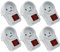 6 Adaptateur de prise avec interrupteur couleur blanche 16A 230V 3680W