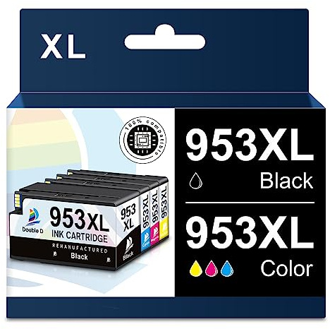 953 XL 953XL Ink Cartridges Multipack for HP 953XL Ink Cartridges,Not Affected by Upgrade, Work for HP Officejet Pro 7720 7730 7740 8210 8710 8720 8725 8730 8740 Printer (1BK 1CY 1MG 1YL) 4Pack