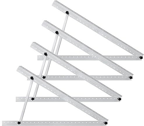 Diealles Shine® Lot de 4 supports de panneau solaire de 114 cm - Support d'inclinaison réglable de 0 à 90° - Pour panneau solaire de balcon - 100 à 600 W