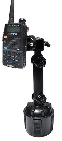 HYSHIKRA Walkie-Talkie Autohalterung, Einstellbare Auto Cup Mount Installation für Baofeng UV5R Retevis Midland Motorola Talkabout Handfunkgerät