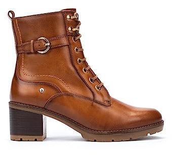 Pikolinos Llanes Stiefeletten mit Absatz Damen | Aus Leder | Schnür- und Reißverschluss | Hoher Absatz | EU-Größe 35–42