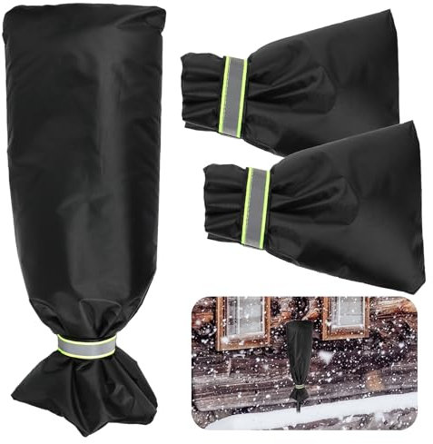 3 Pièces Couvercles de Robinet Extérieur pour l'Hiver, 2 Tailles Chaussette Robinet Exterieur Réutilisables Housse de Protection Robinet Extérieur Isolés Faucet Protector pour Cour Jardin Patio