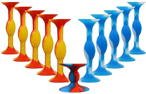 HugOutdoor EIS und Feuer Farbe 10Pcs Saugnapf Darts 11 cm Große Größe Silikon Sauger Soft Dart Kinder Sticky Spielzeug Indoor Outdoor Werfen Spiele (C-10+1)