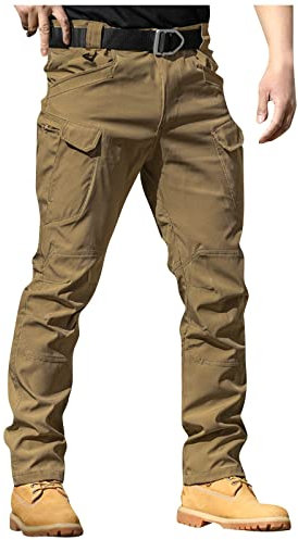 Pantalon Cargo Homme, Pantalon Homme De Travail Surplus Militaire Lin Treillis Jogging Pantalon Jogging Homme Bas De Survetement Cargo Militaire Y2K Ski Sarouel(A003,L)