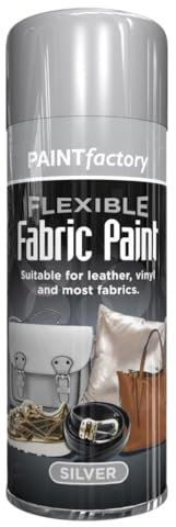 AlezyB 1 x Flexible Fabric Silver 200ml, Spray Paint Leather Vinyl Textile Clothes Fast Drying