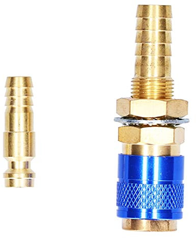 Raccords Rapides à L'argon, Connecteur de Tuyau, Raccord Rapide, Raccord en Laiton, Adaptateur de Gaz Refroidi à L'eau, Refroidisseur TIG, Connecteurs Rapides pour Torche de (BLUE)