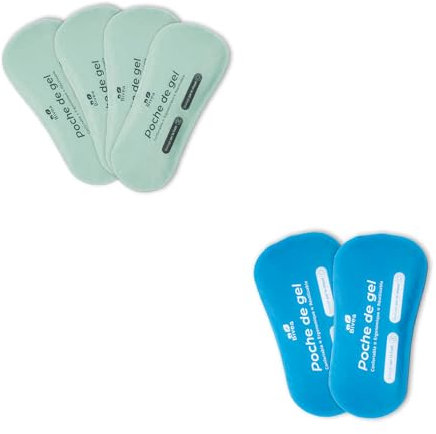 Bivea - Routine 6 Poches De gel Ergonomique pour bain dérivatif - Cryothérapie périnéale - Bienfaits du froid - Lot de 2 grands Format pour la nuit et 4 petits format pour la journée - 6 unités