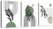 WENGTIAO 3 Pièces Boho Abstraite Ligne Géométrique Tableau Decoration Murale Encadré Toile Peinture Minimaliste Vert Sauge Plantes Botaniques Decoration Murale Salon Maison Deco Chambre 40x60cmx3
