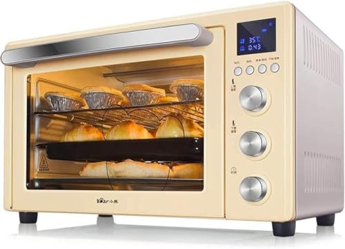 LABLADUO Horno Tostador Eléctrico, Horno Inteligente Tostadora de convección Horno Tostador Soportes for ollas Horno de encimera Mini hornos de Acero Inoxidable de 32 L