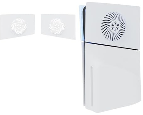 Faceplates Upper Cover Plates for PS5 Slim,Replacement Top Cover,Housing Cooling Housing,Replacement Shell with Cooling Vents Face Plate Side Plates Left & Right Accessories (White)