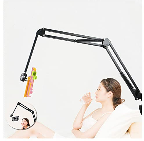 Generisch Soporte ajustable para libros de 50 a 130 cm, soporte de lectura giratorio de 360 grados con pinza para leer las manos libres mientras se baja, ideal para una lectura cómoda en la cama