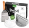 SIRENZE Smash Burger Kit Profesional de Acero Inoxidable 304 - Prensa Hamburguesas - Certificados EU Contacto con Alimentos - Incluye Smasher, 100pcs de Papel Antiadherente y Espatula