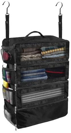 Hangable Clothes Organizer, große Kapazität faltbar multifunktionale Kleidung Aufbewahrungstasche, Multi-Layer Storage Cube Kleiderschrank für Geschäftsreise, Reisen, Camping Kleidung Lagerung