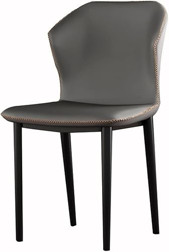 Generisch PU Leder Küche Esszimmer Stühle Schlafzimmer Zimmer Balkon Sofa Stuhl Carbon Stahl Dressing(Dark Grey)