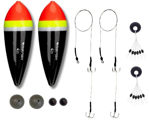 Pike Floats Rigs Fishing KIT - Including Pike Fishing Floats Rigs Traces Hooks - ALL YOU NEED - UK POST