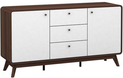 LOFT24 Cassie Sideboard in Walnut White, 39x140x75cm (DxWxH)