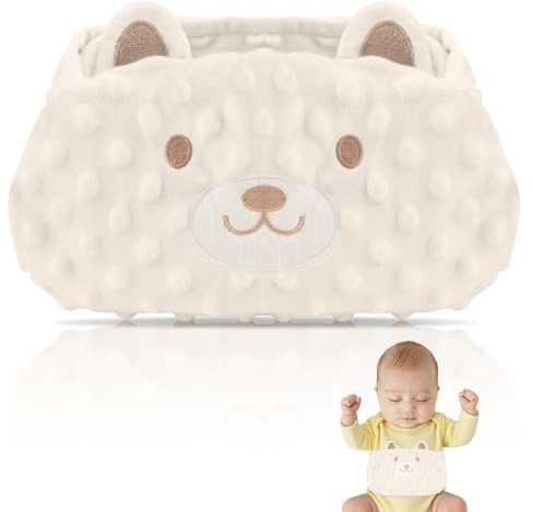 Rakuker Kirschkernkissen Baby, Wärmekissen Anti-Kolik Gürtel, Wärmegürtel Kirschkerne, Koliken und Gas Relief für Neugeborene und Kleinkinder, Mikrowelle, Geschenk zur Geburt & Taufe (Beige)