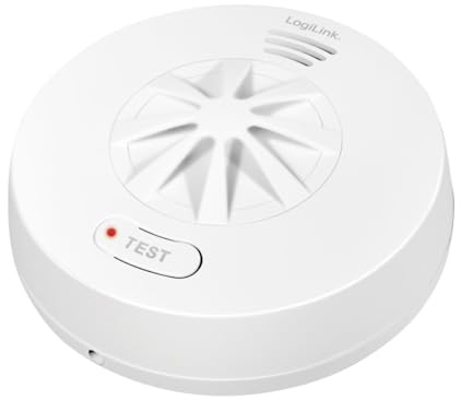 LogiLink SC0232 - Hitzemelder, Branderkennung der Klasse A1 (54 °C bis 65 °C), >85 dB-Alarm akustisch/optisch, 10-Jahresbatterie, Farbe: Weiß