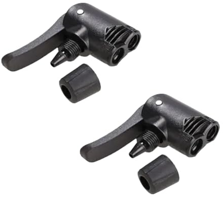 2Pcs Black Pump Adapter Valve, 3 in 1 Replacement Dual Head Air Pump Adapter Valve Bicycle Bike Cycle Tyre Tube Pump Adapter，Bike Floor Pumps