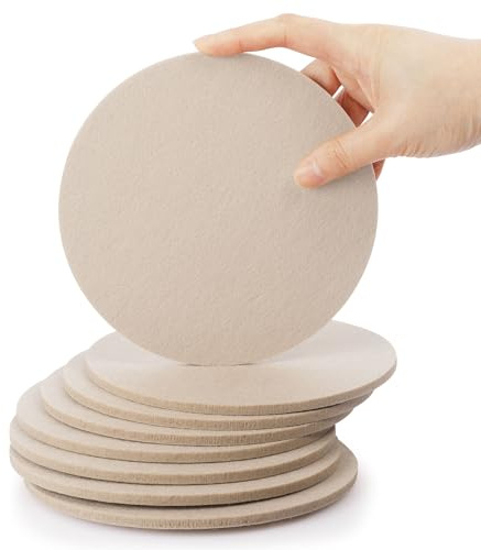 SOSMAR 8 Stück Filzuntersetzer Filzunterlage für Töpfe, Gläser, Teller und Vasen - Rund Ø 15cm x 5mm Untersetzer Filz Tischschoner Tischuntersetzer (Beige)