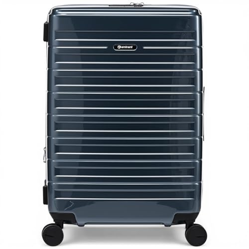 Eminent Voyager Koffer Mittelgroß leicht, Hartschalenkoffer Trolley | Reisekoffer mittelgroß, 3,4 kg leicht, 71L, 4 Rollen, erweiterbar 67x44x26 auf 30, TSA Schloss, Makrolon, Dunkelgrau