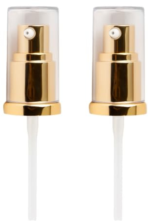 Lotsdonxia 2 Pack Gold Foundation Pump for Liquid – Leak-Proof, Springless Replacement Dispenser for Controlled Application