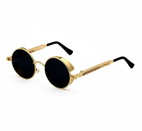 DAWILS Damen Runde Gläser Verspiegelte Brille John Lennon Retro Vintage Polarisierte Sonnenbrille