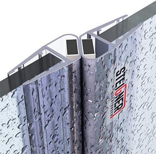 STEIGNER Joints de douche magnétiques SET, 187 cm, vitre 6/7/8mm, joints d'étanchéité aimantés 180* pour portes de douche, UKM04, 2 pièces
