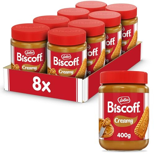 Lotus Biscoff | Crema para Untar | Original | Sabor Original Caramelizado | Vegano | Sin Aromas ni Colorantes Artificiales | 8 x 400g | 3,2kg